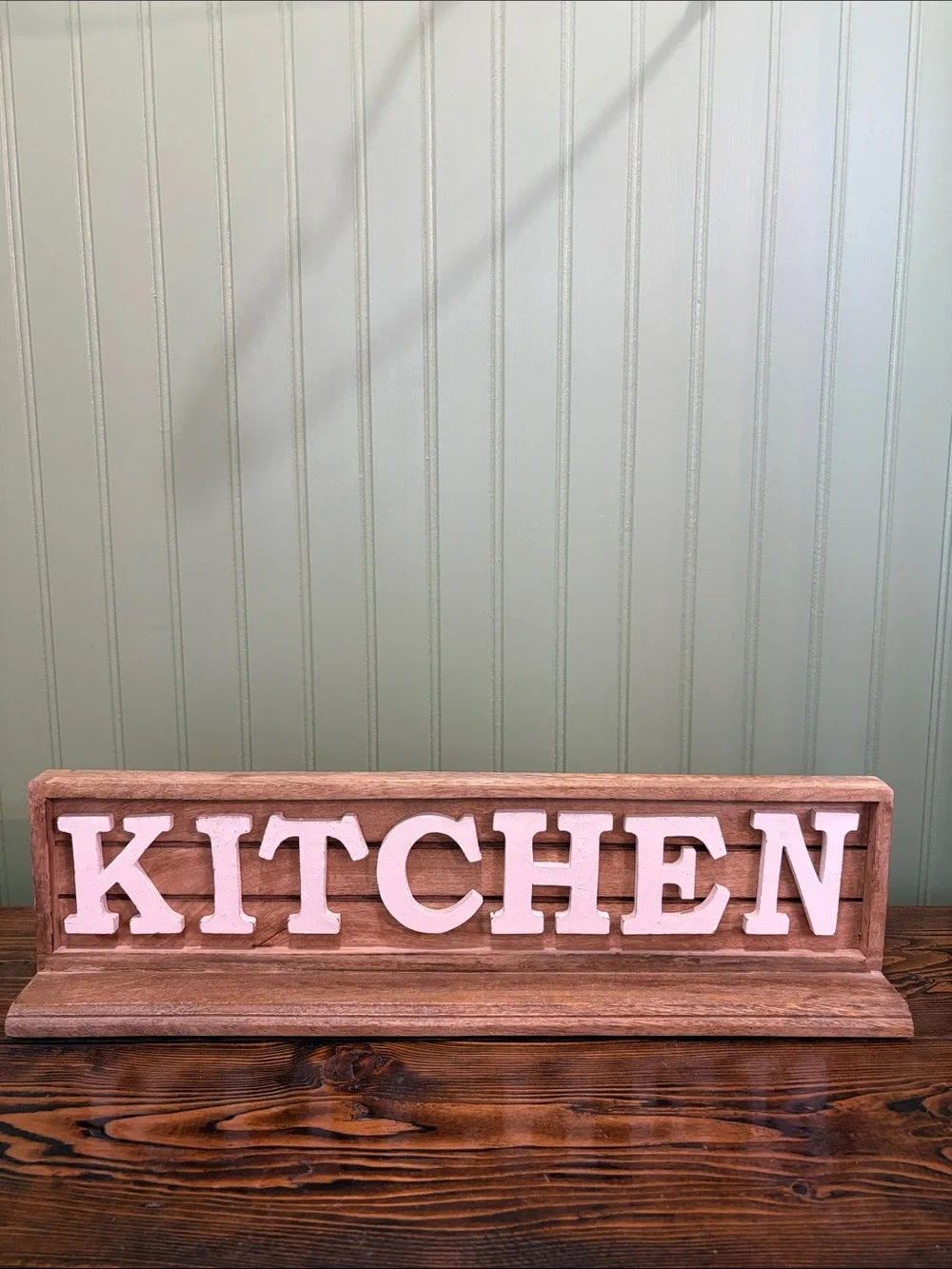 Wooden KITCHEN Sign with White Letters